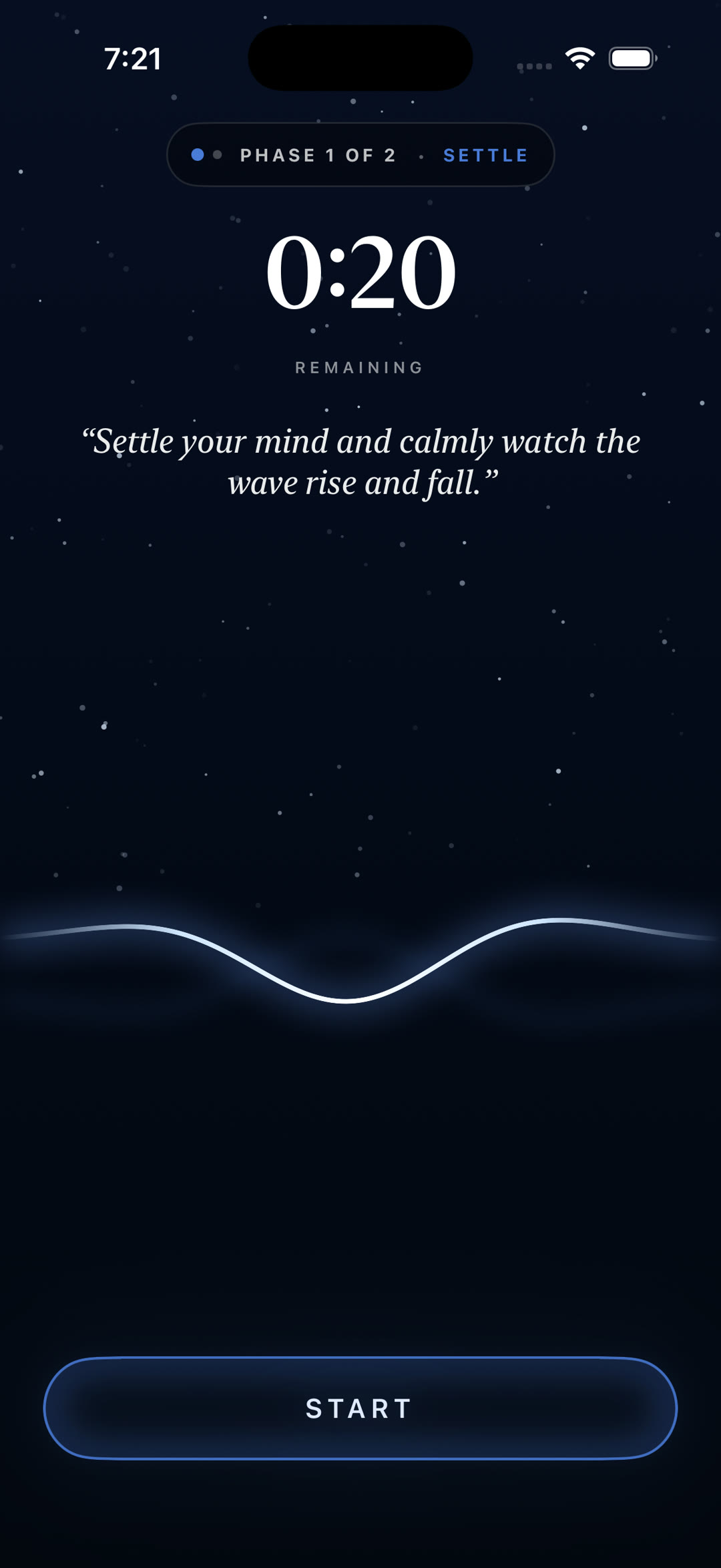 Urge Surf settle screen